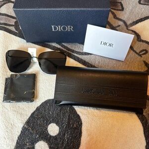 Dior Black Men’s Square Sunglasses with Leather Case